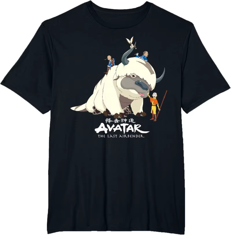 T-shirt avec logo Avatar: The Last Airbender Appa Group Shot, nouvelles arrivées printemps/été, coup