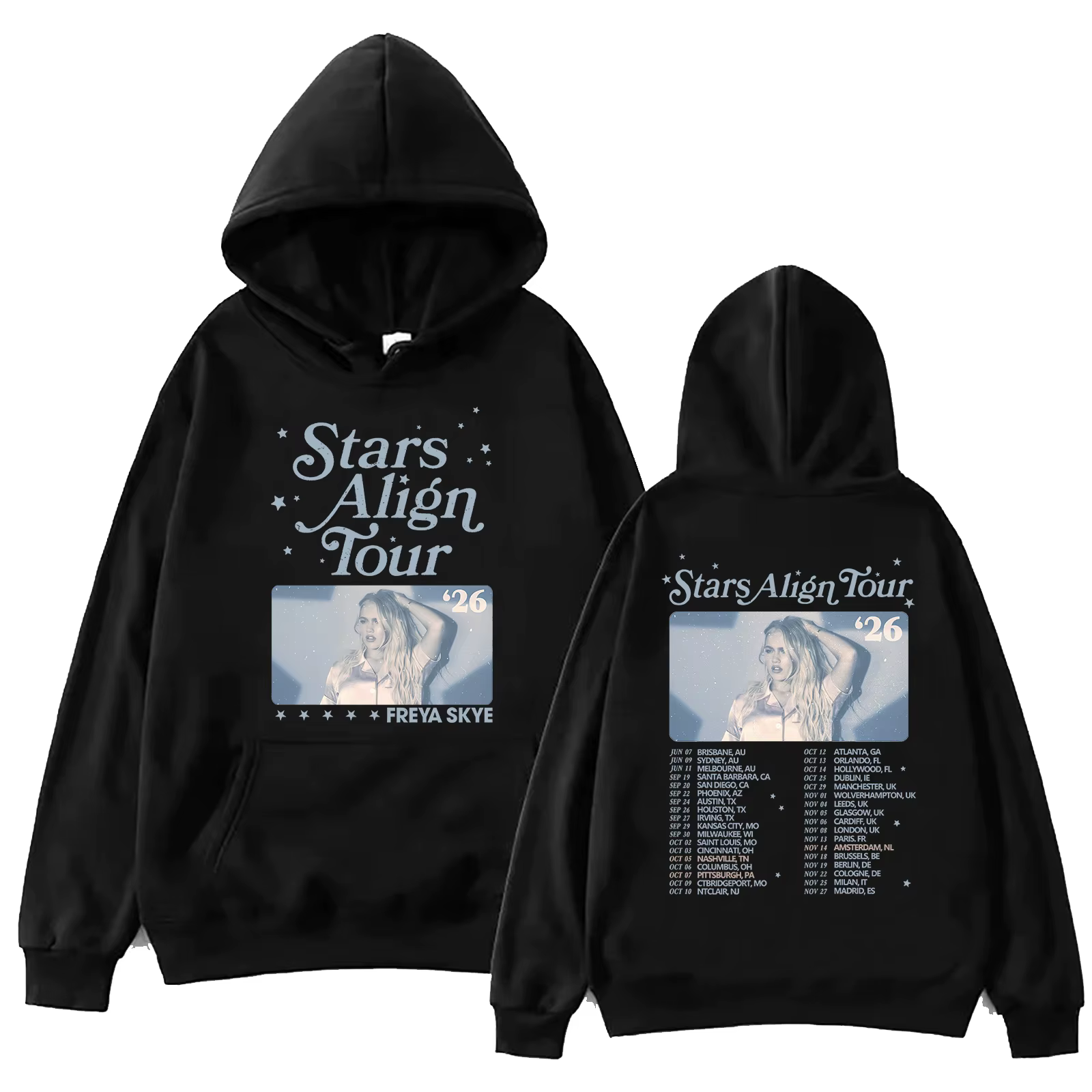 Sweat à capuche Freya Skye Stars Align Tour 2026 pour homme et femme, sweat à capuche Harajuku Freya