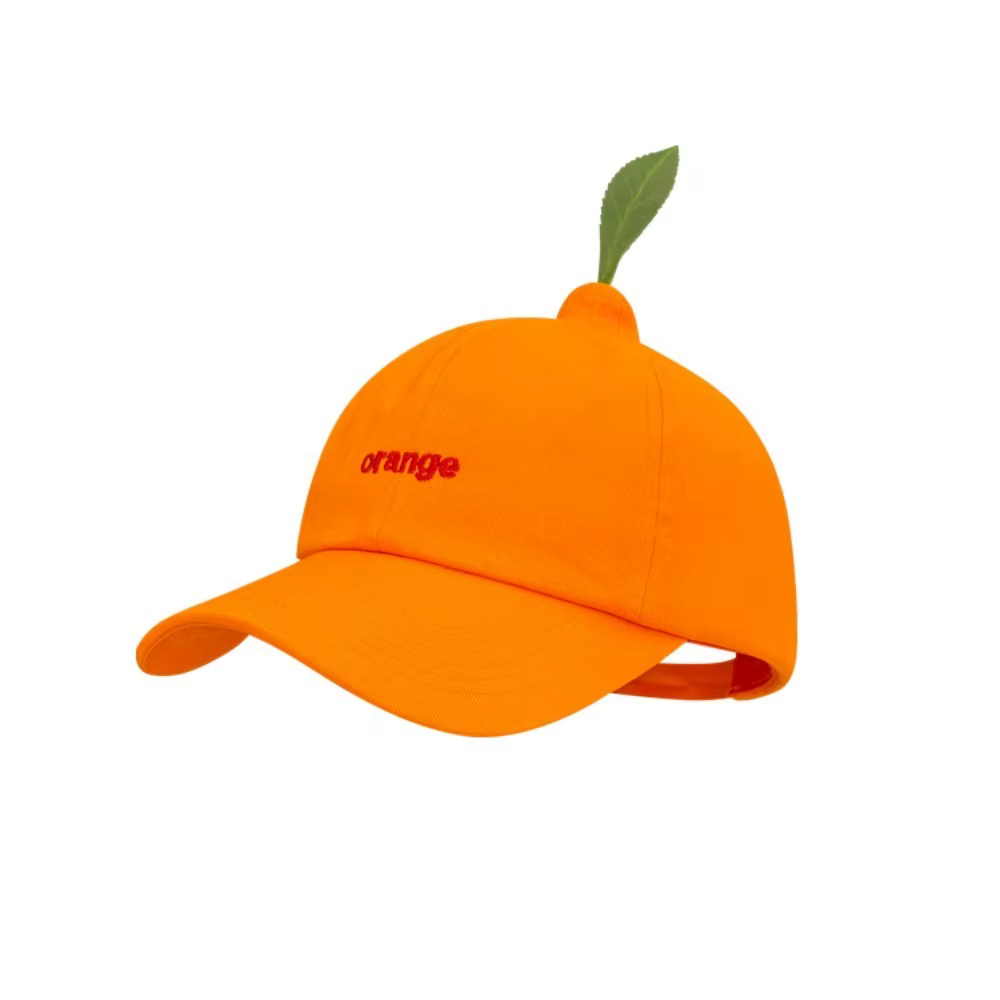 Casquette de baseball décontractée en coton orange, brodée de lettres, tendance et créative, protect