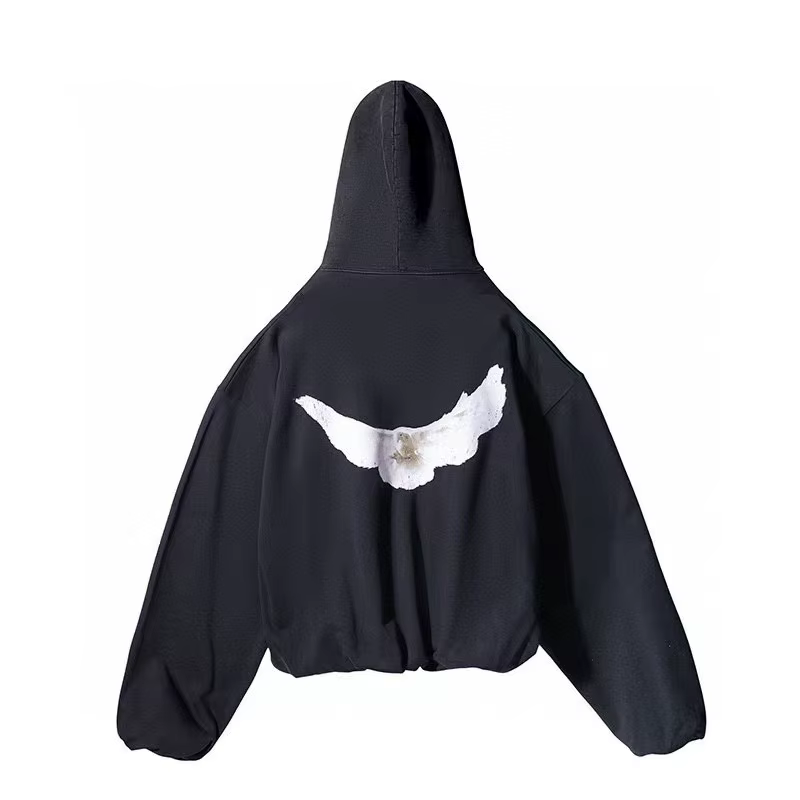 KANYE WEST Peace Pigeon Hoodie High Street YZY Double-Layer Single Layer Heavyweight Hooded Pullover