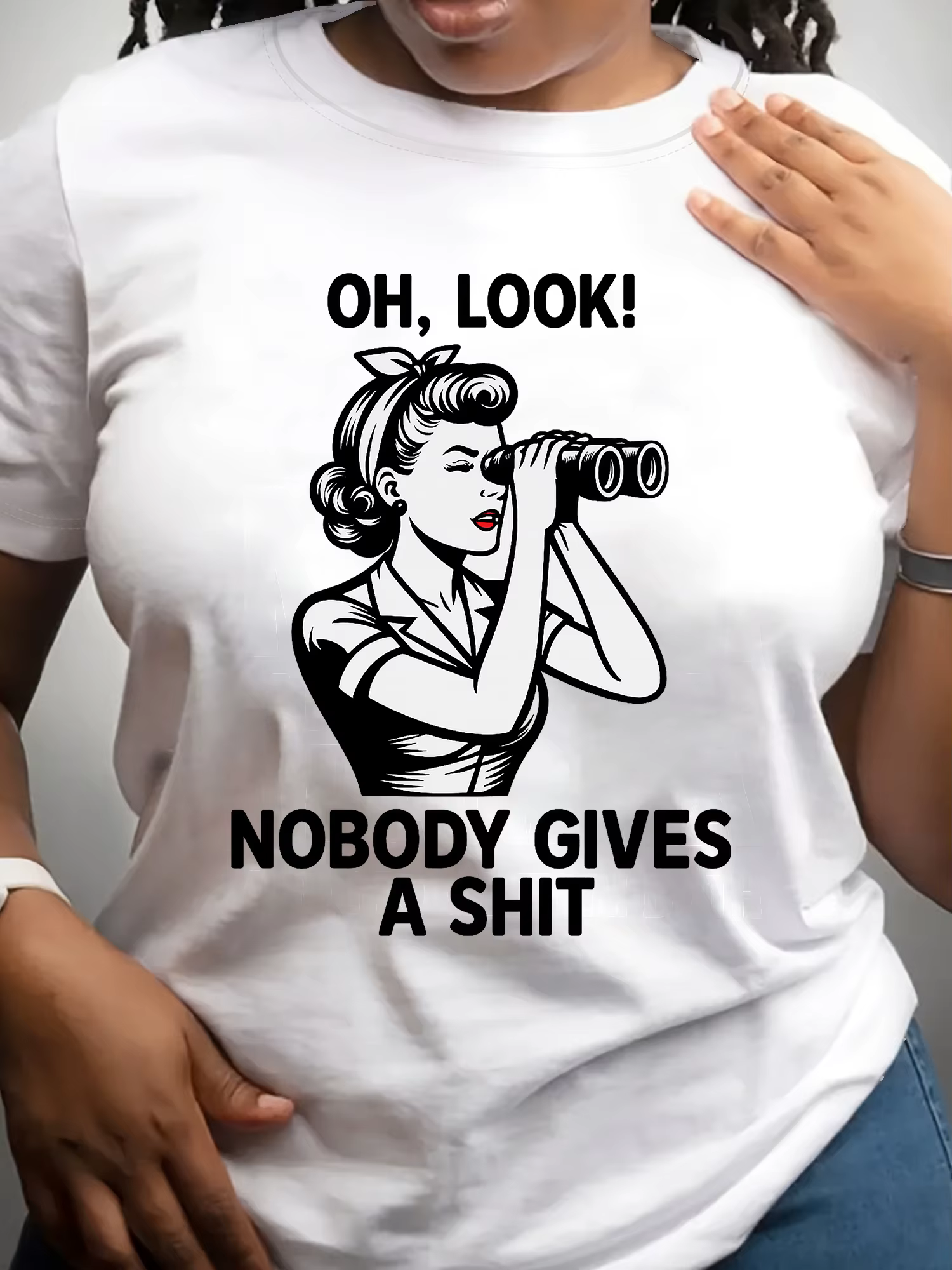 T-Shirt à Slogan drôle pour femmes avec personne donne une chemise graphique imprimé décontracté Str