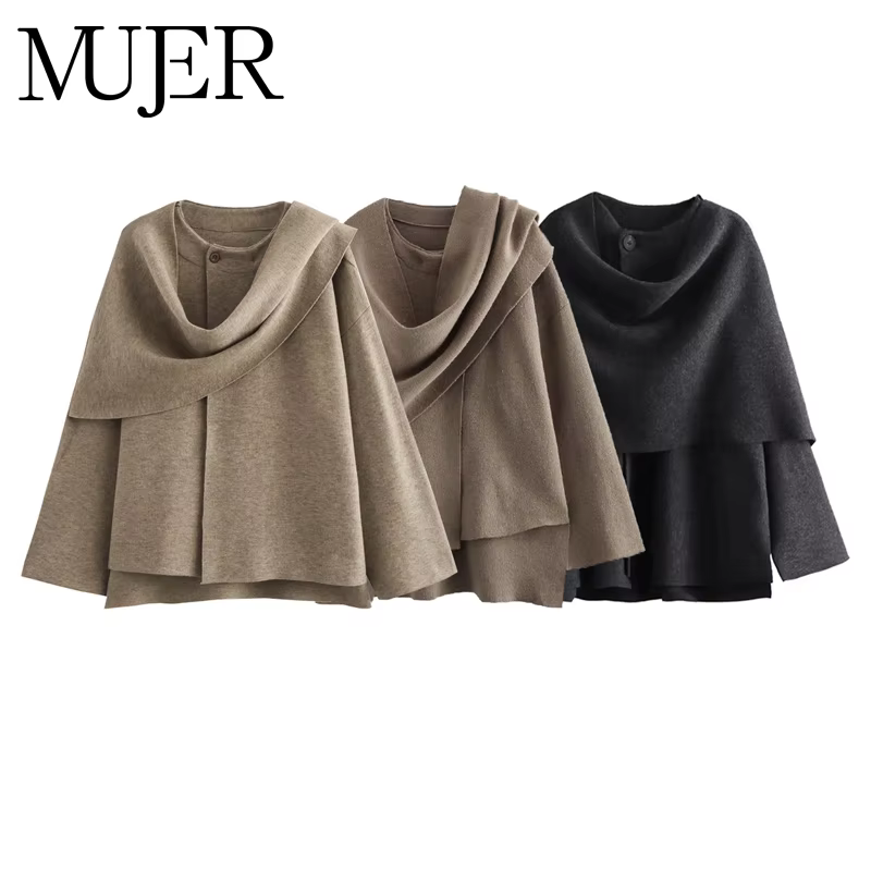 MUJER peluche manteaux d'hiver pour femmes écharpe asymétrique Demi-saison veste pour femmes Parkas