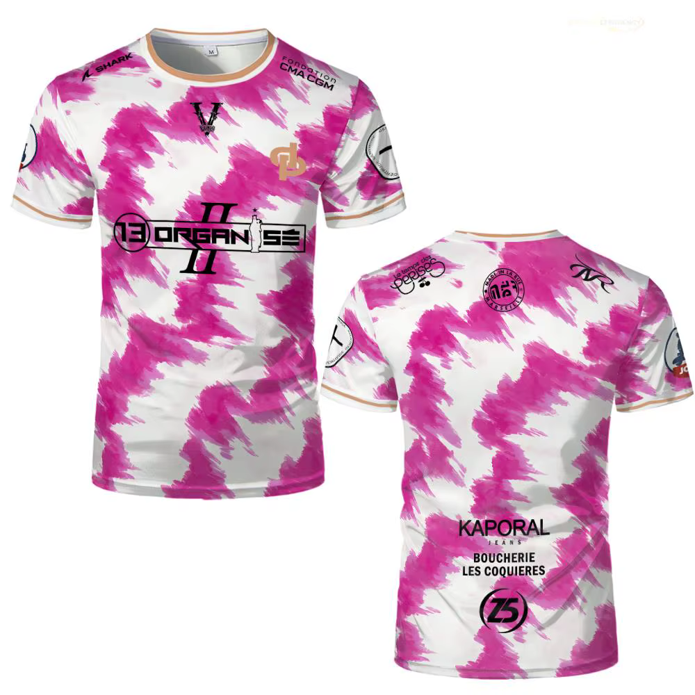 Nouveau Marseille Rap 13 organiser le maillot JUL Street Trap Hip Hop imprimé Football T-Shirt homme