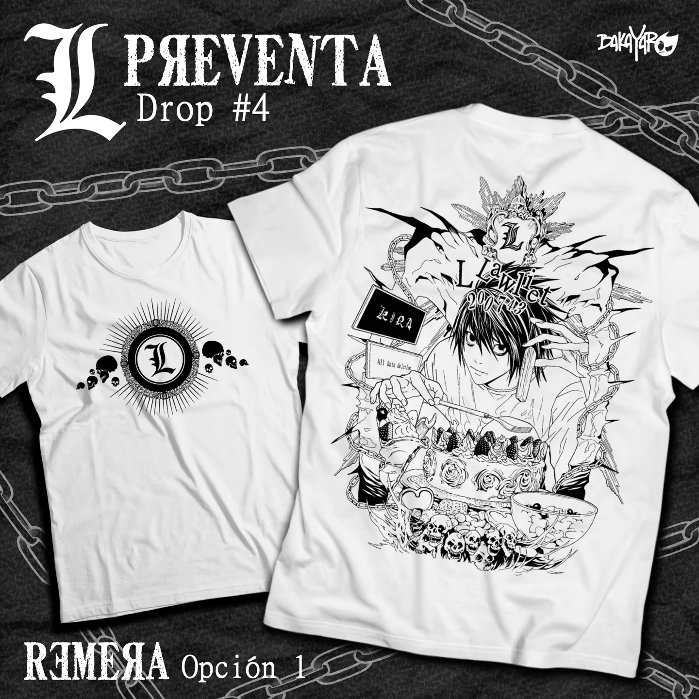 Kira Ryuk T-Shirt Death Note L Manga bande horreur Anime noir T-Shirt toutes tailles coton