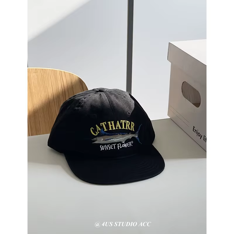 Casquette à bords plats de marque Tide pour femmes, nouvelle niche coréenne rétro, casquette de base