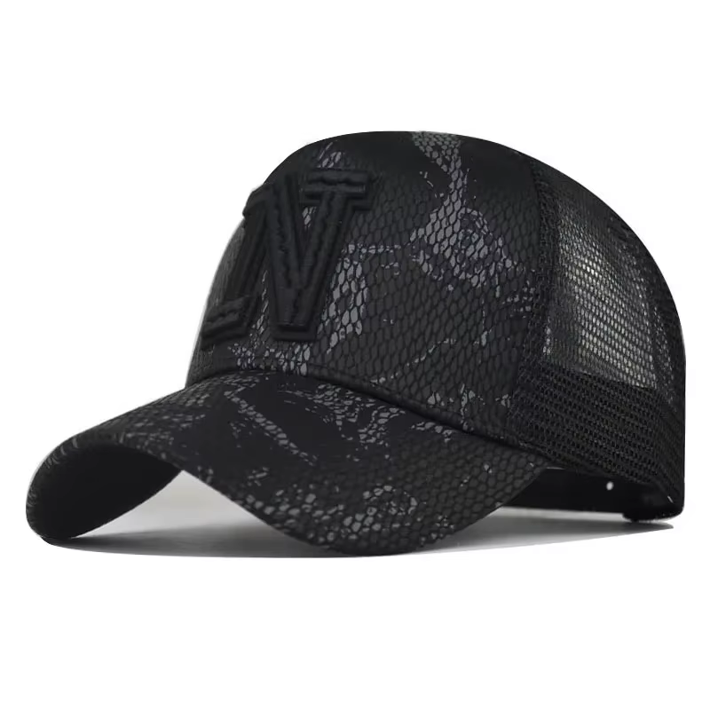 Casquettes de baseball brodées en maille pour hommes, casquettes et chapeaux décontractés, Snap Back