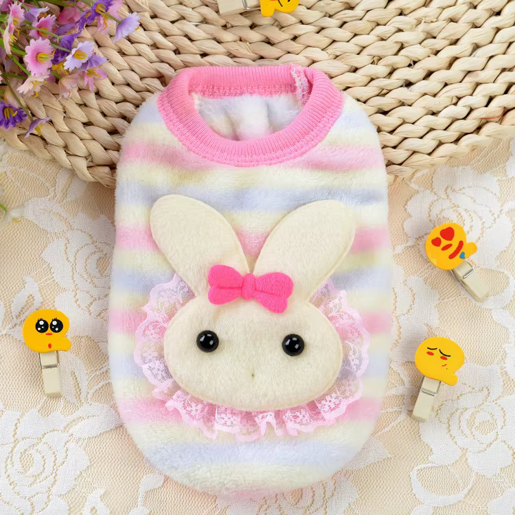 Vêtements pour chiots de dessin animé, manteau d'hiver chaud en flanelle pour petits chiens, pull po