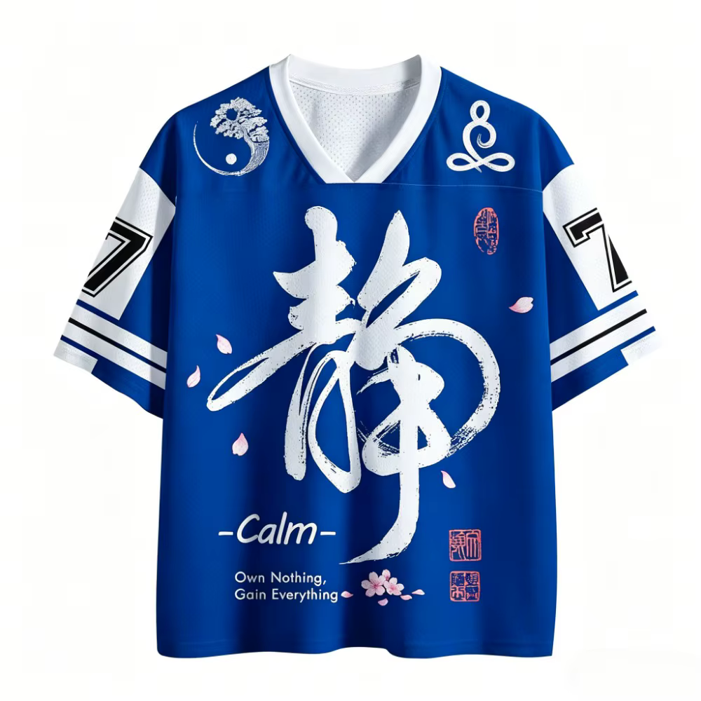 T-shirt pour homme Zen « calme » en maille tricotée avec imprimé 3D de fleurs de cerisier, respirant