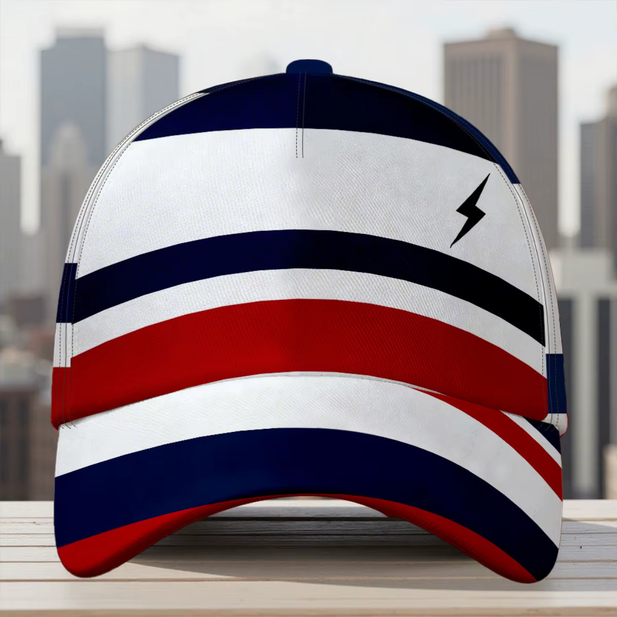 1 casquette snapback réglable avec un motif de rayures abstraites, idéale pour les activités de rue 
