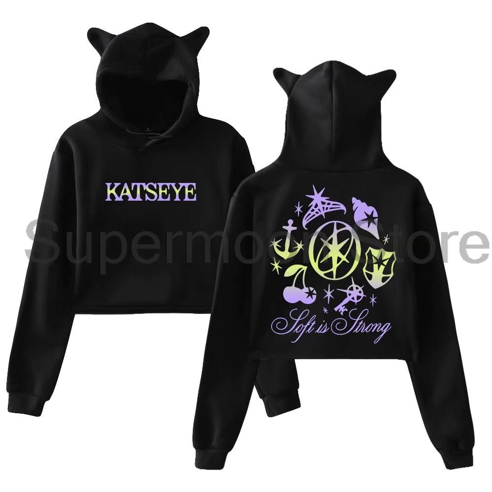 Kpop Katseye doux est fort sweat à capuche 2025 beau Chaos Tour oreilles de chat sweat à capuche à m