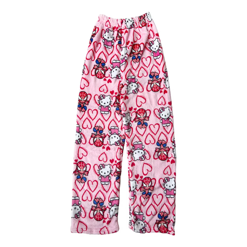 Nouveau Pantalon de Pyjama Spider-Man KT Cat Anime 2026 – Vêtement de Détente pour Couple, Idéal pou