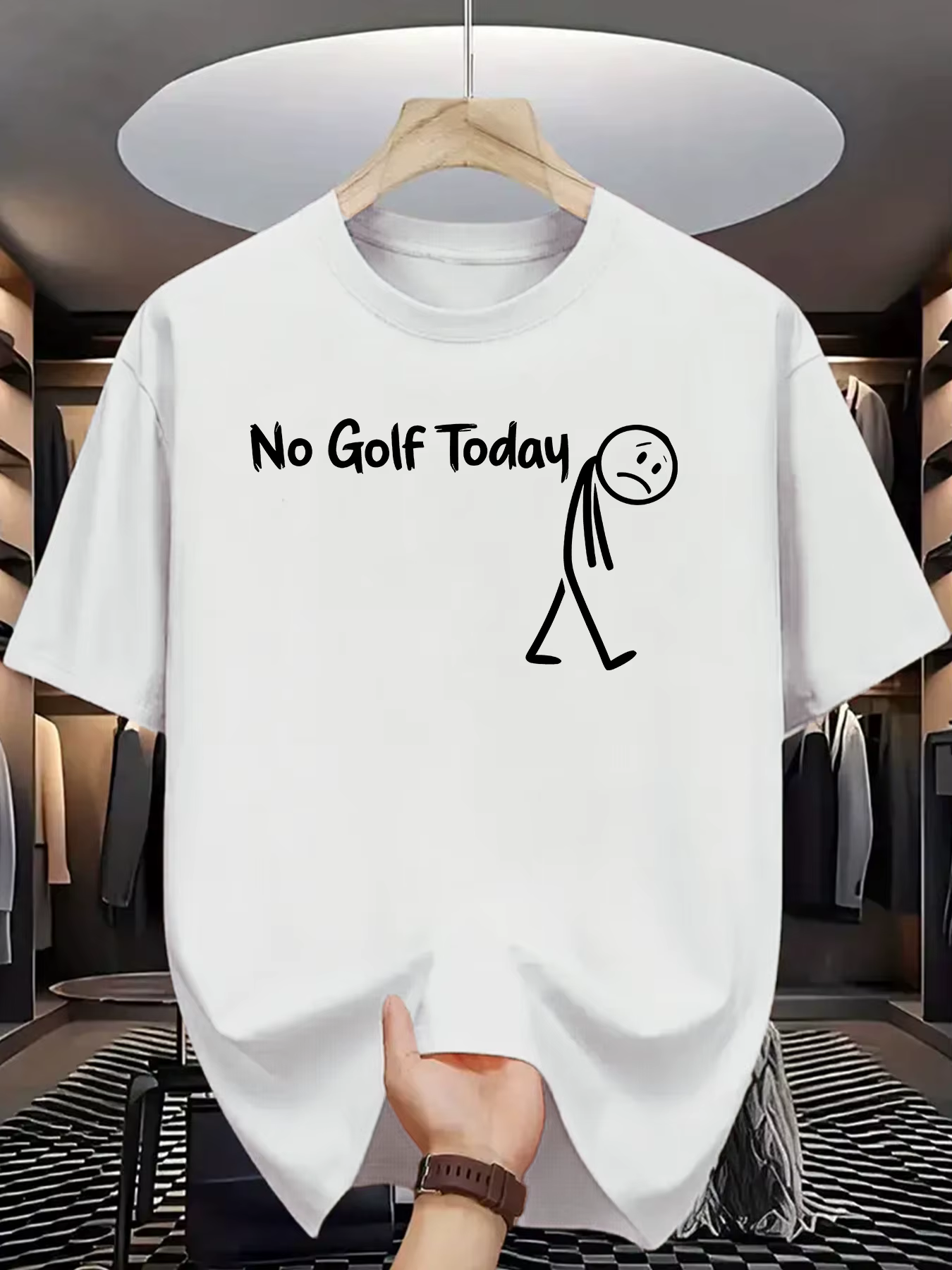 T-Shirt graphique drôle « No Golf Today», violet clair, décontracté pour les golfeurs, tenues de wee