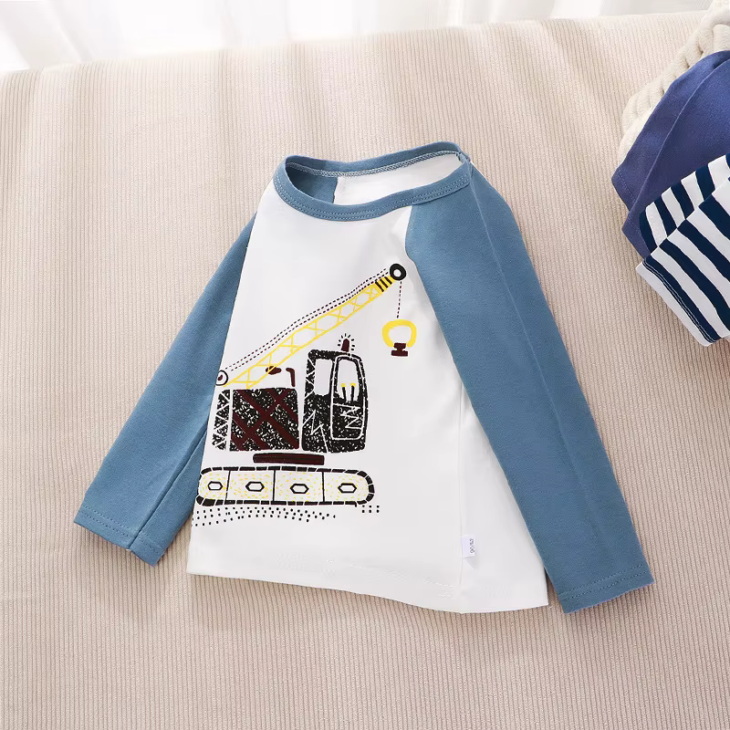T-Shirt à manches longues pour enfants, vêtements pour enfants, hauts de dessin animé, vêtements pou