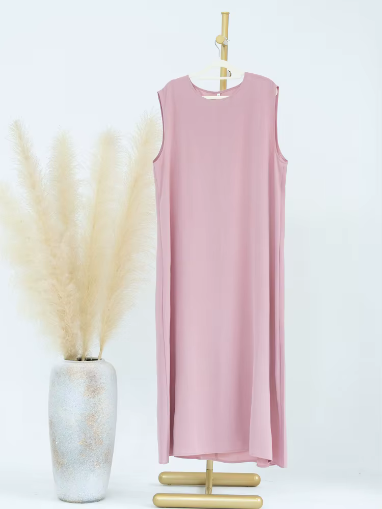 Abaya-Robe longue pour femmes musulmanes, sous-vêtement solide, sous-vêtement intérieur, simple, ram