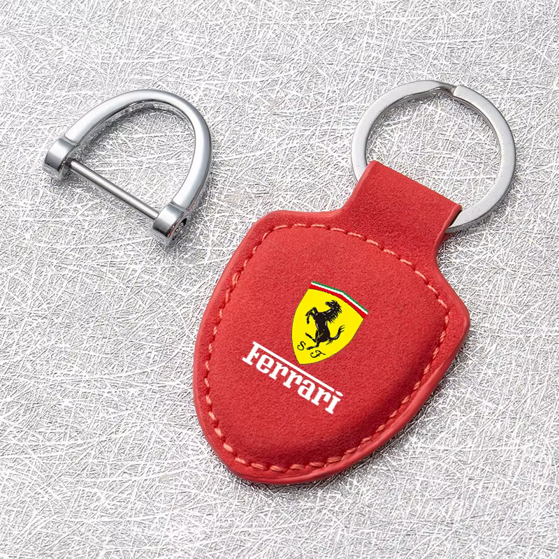 Porte-clés emblème de style de voiture en cuir, Anti-perte, pour Ferrari Roma F80 296 GTB GTS SF90 S