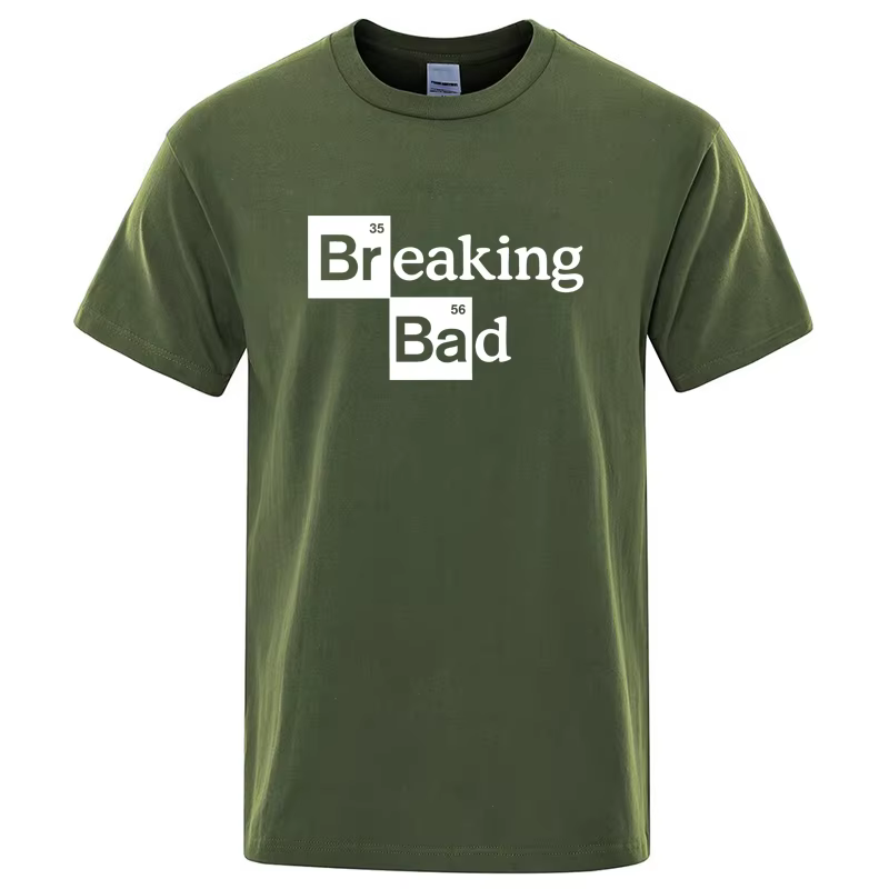 T-shirt pour homme en coton mélangé de haute qualité, col rond, Heisenberg, manches courtes, décontr