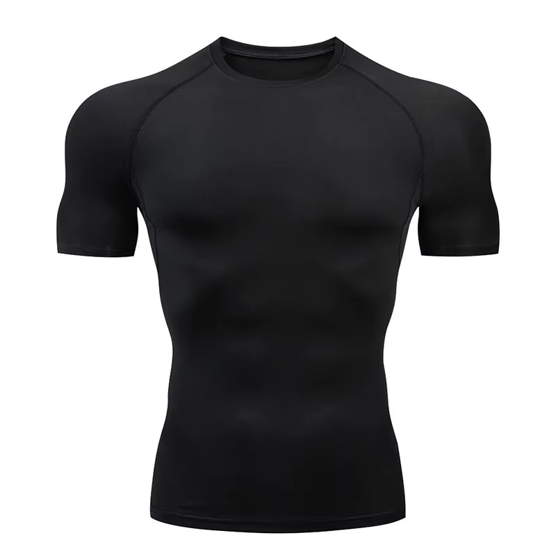 Chemises de compression à manches courtes pour hommes, à séchage rapide, pour le fitness, le cyclism