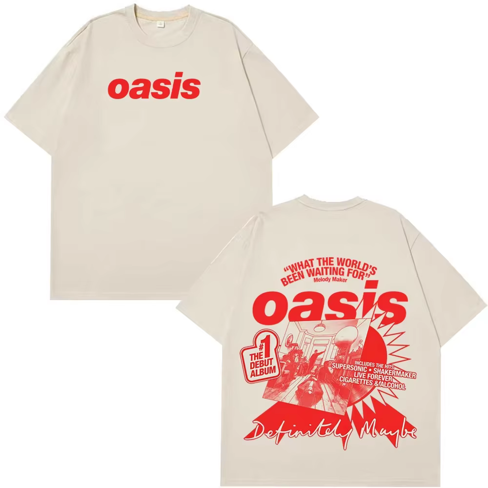 Oasis Band Logo Rock Band Vintage imprimé t-shirt hommes femmes coton T-shirts décontracté à manches