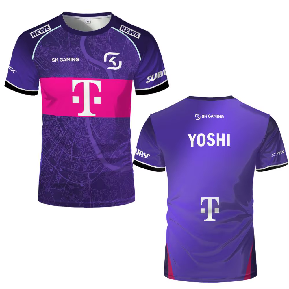 Maillot d'équipe SK Gaming Esports 2026 personnalisable avec prénom, T-shirt respirant pour hommes e