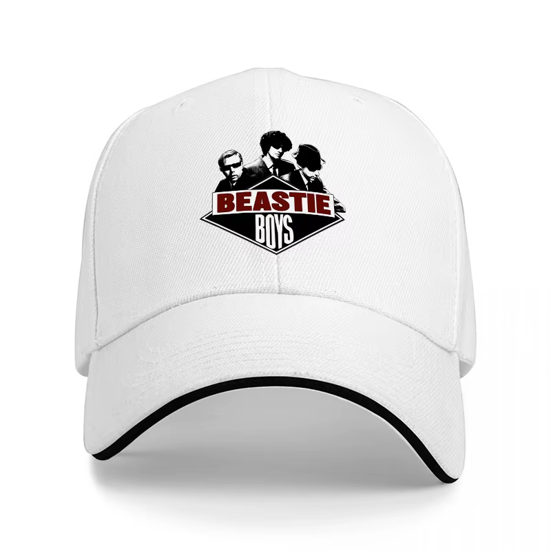 Casquette de baseball avec logo Beastie Boys, en maille noire, réglable, style streetwear hip-hop, d