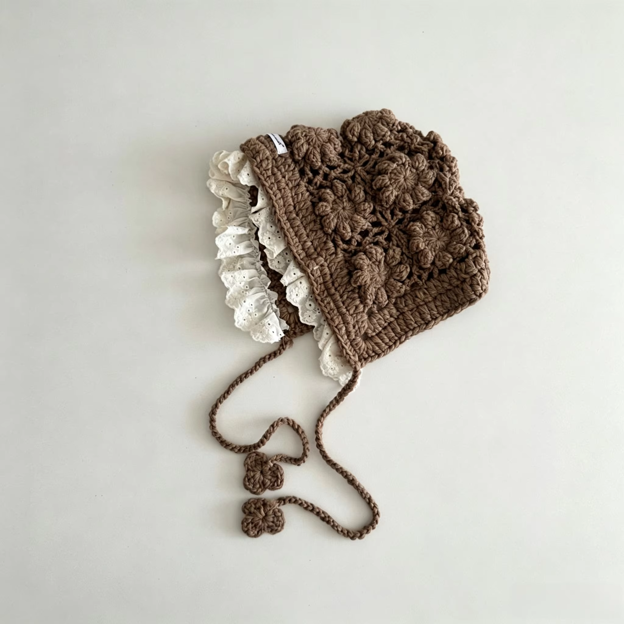 Chapeaux pour filles de 3 à 8 ans, Bonnet à fleurs ajouré, casquette tricotée en Jacquard pour enfan