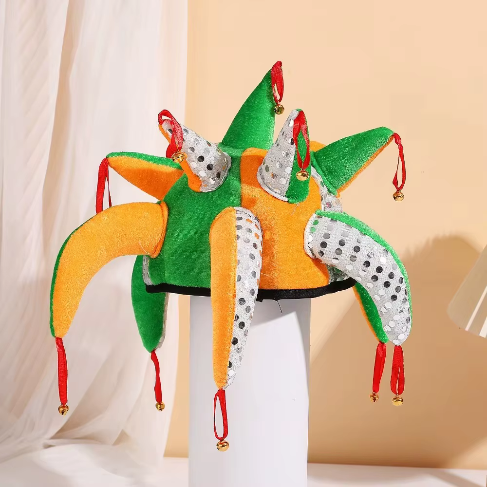 Mascarade tentacule en forme de chapeau de Clown Cool coloré habiller Clown Joker casquettes Cosplay