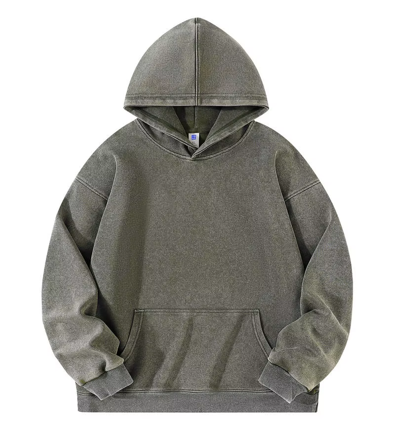 Sweat-shirt lourd rétro américain pour hommes et femmes, veste à capuche délavée, Vintage, surdimens