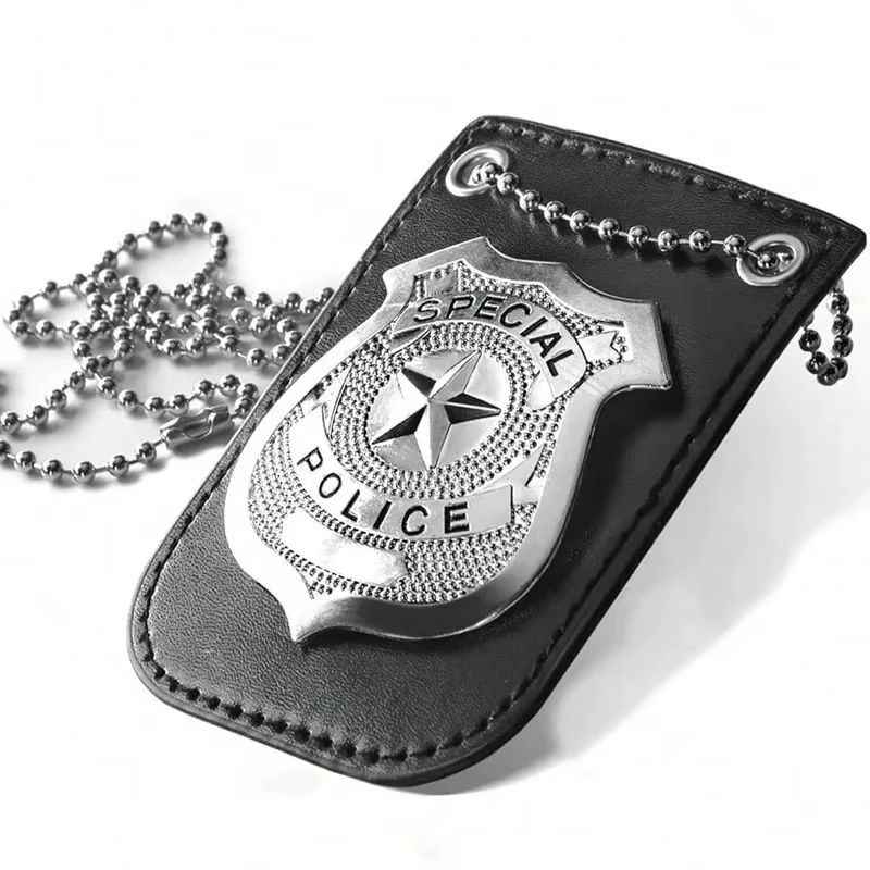 Collier de Police en métal, accessoires de jeu de rôle d'halloween, jouet pour enfants, Micro pièces