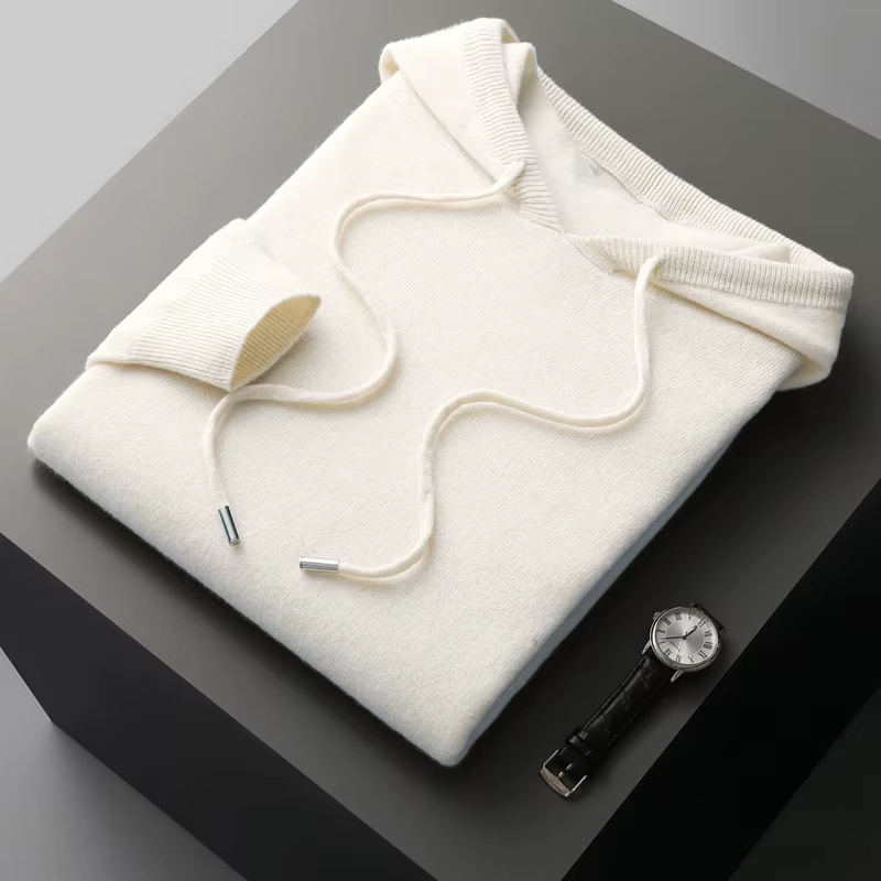 DjzDsm 100% laine mérinos homme une pièce prêt à porter sweat à capuche tricoté automne hiver décont
