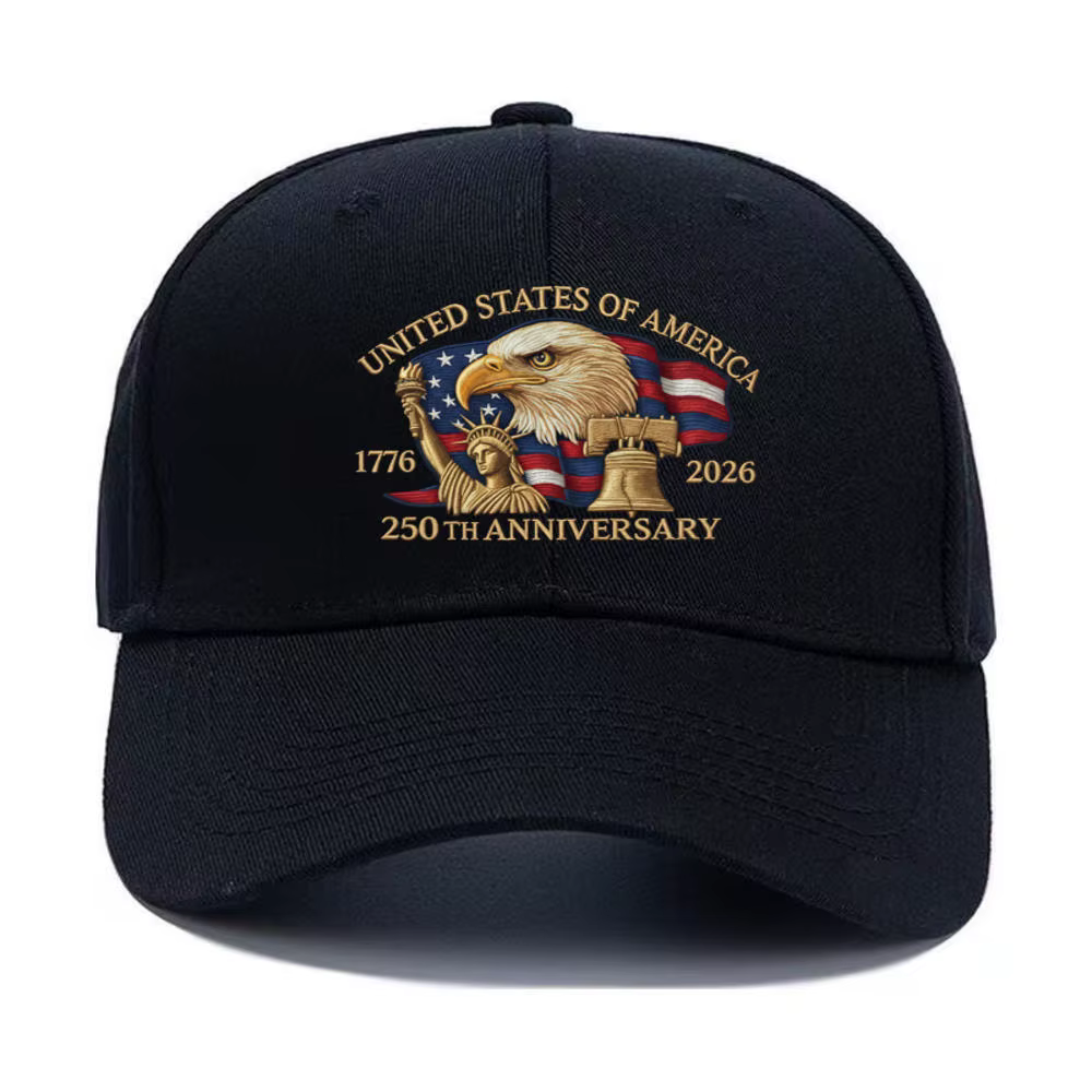 Casquette de camionneur réglable, casquette du 250e anniversaire des États-Unis, casquette hommage à