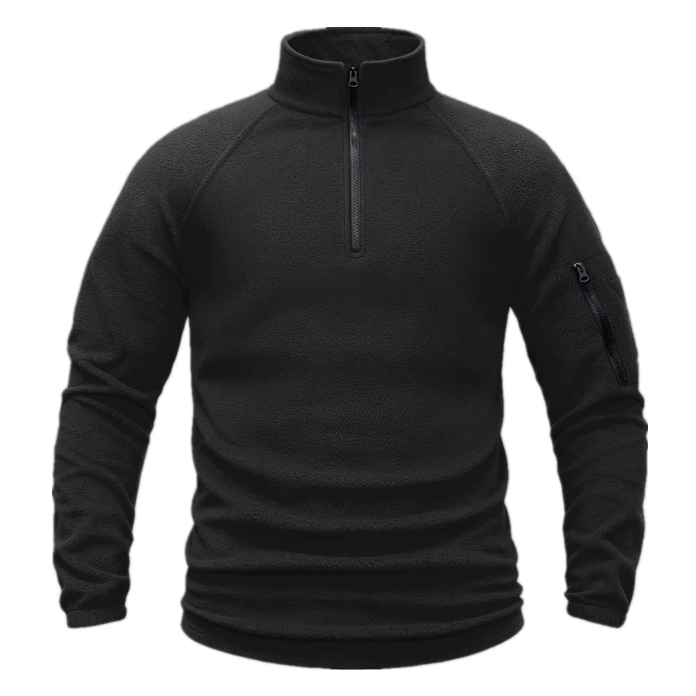 Sweat-shirt polaire pour hommes, pull quart, vestes militaires à manches longues, randonnée Camping 