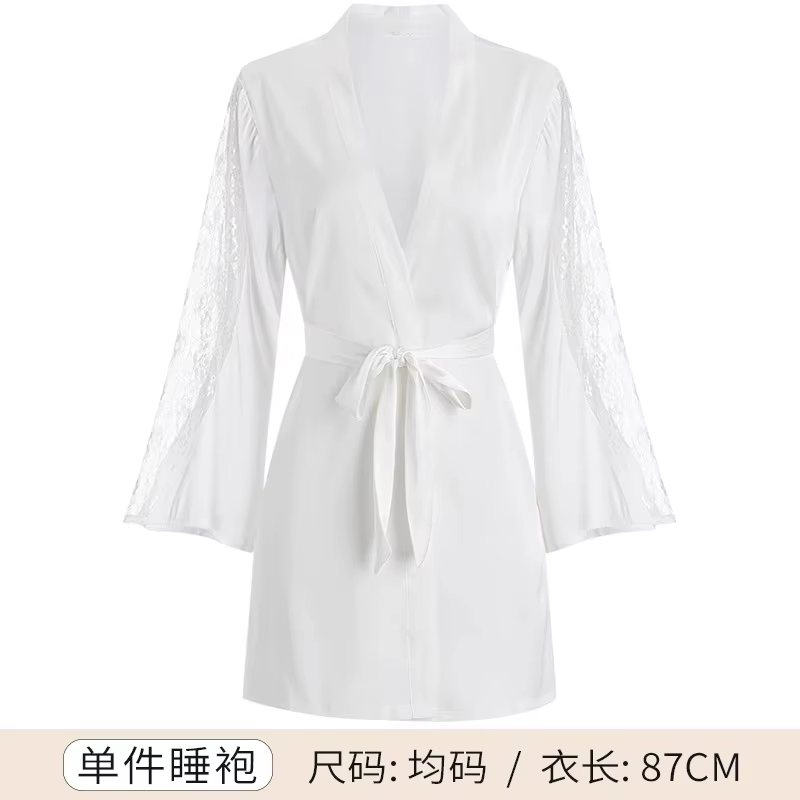 Peignoir femme 2025 nouvelle Lingerie Sexy pyjamas dentelle mince peignoir en soie petite poitrine c