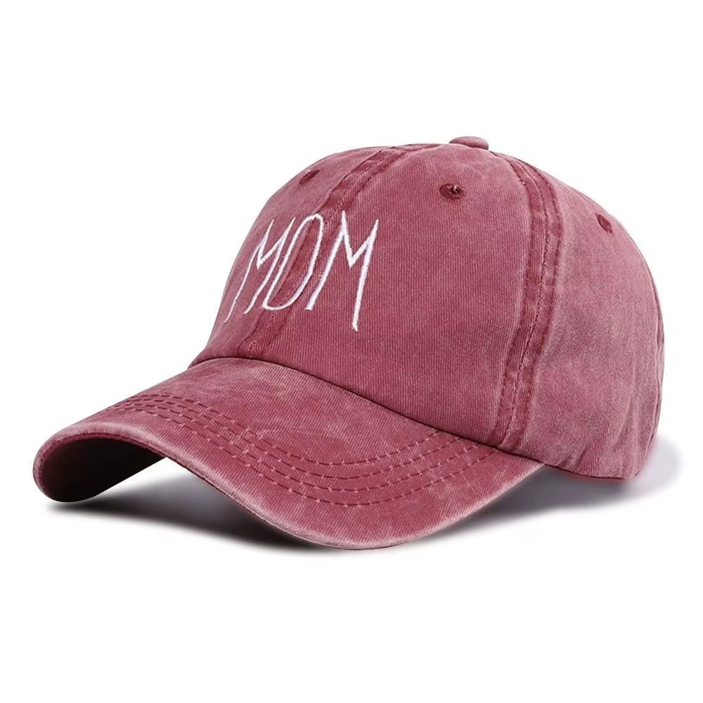 Casquette de baseball rétro brodée MOM DAD, en coton délavé, casquette de couple, casquette ajustabl
