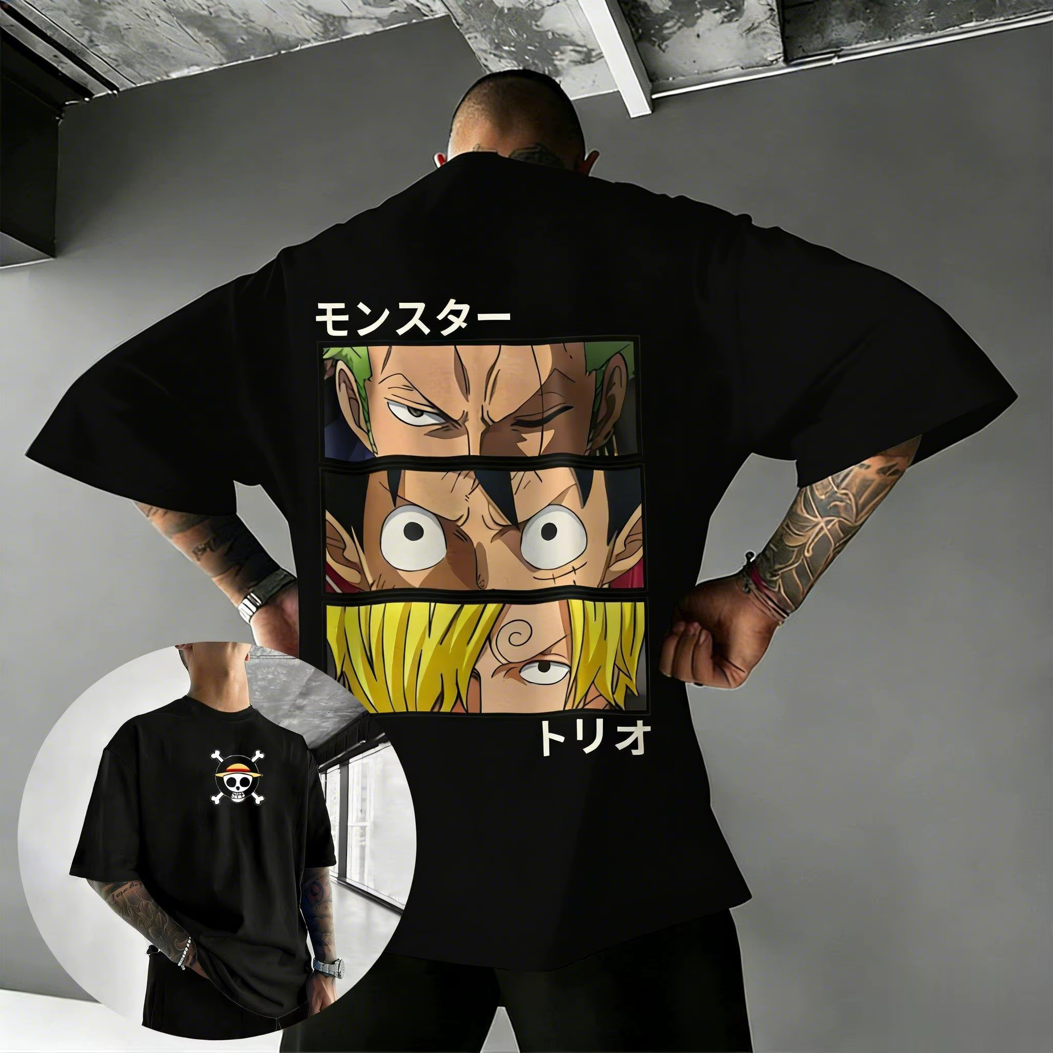 T-shirt One Piece Anime pour hommes et femmes, en coton, à manches courtes, été 2026, LuffyZoro Sanj