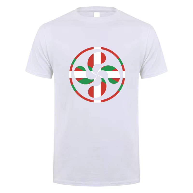 Basque Lauburu pays croix Ikurrina Euskal Herria ue espagne T-Shirt hommes T-Shirts été à manches co