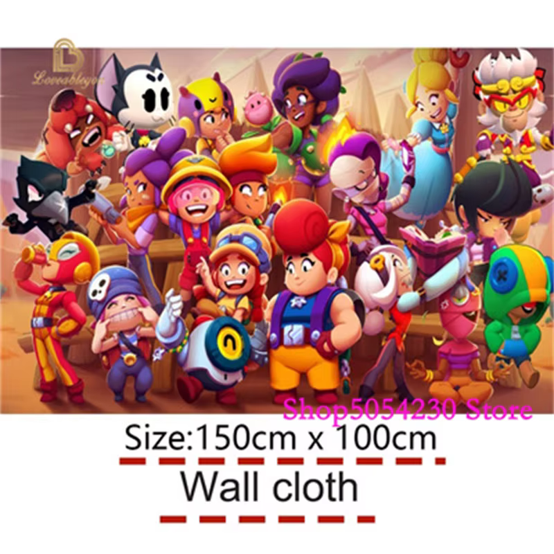 Ensemble de fournitures pour fête d'anniversaire Brawl Stars, thème de jeu de dessin animé, vaissell