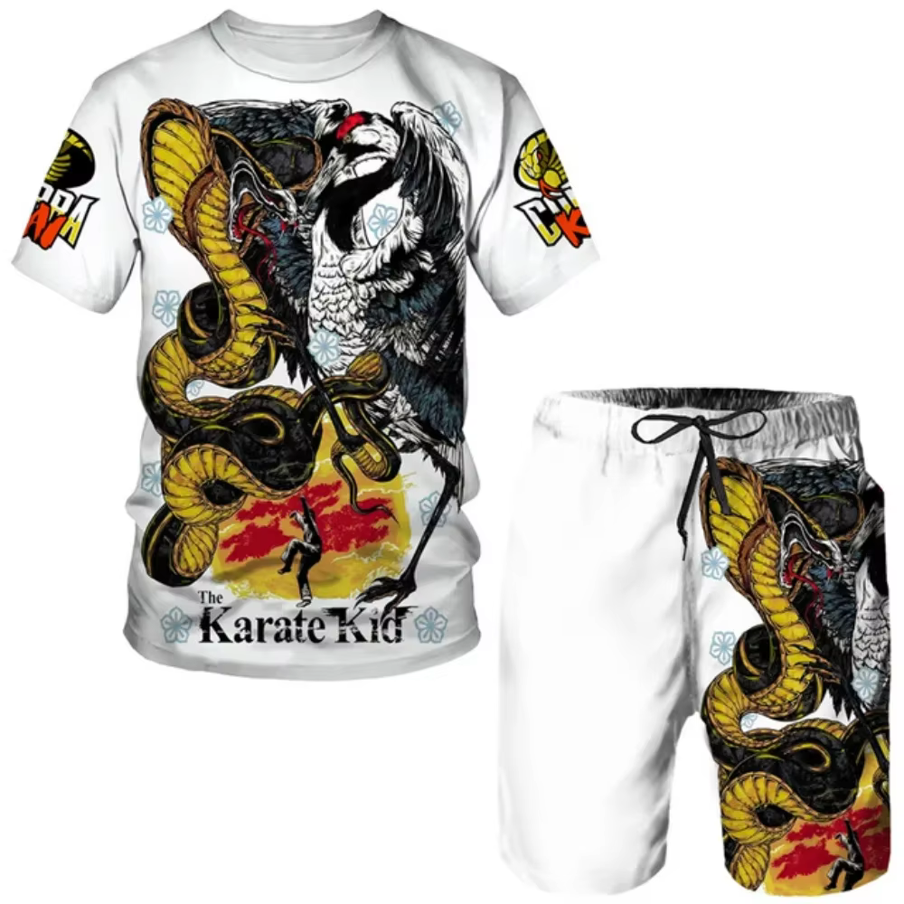 T-shirt unisexe Cobra Kai Fun, imprimé 3D, ensemble de t-shirts d'été pour hommes et femmes, haut à 