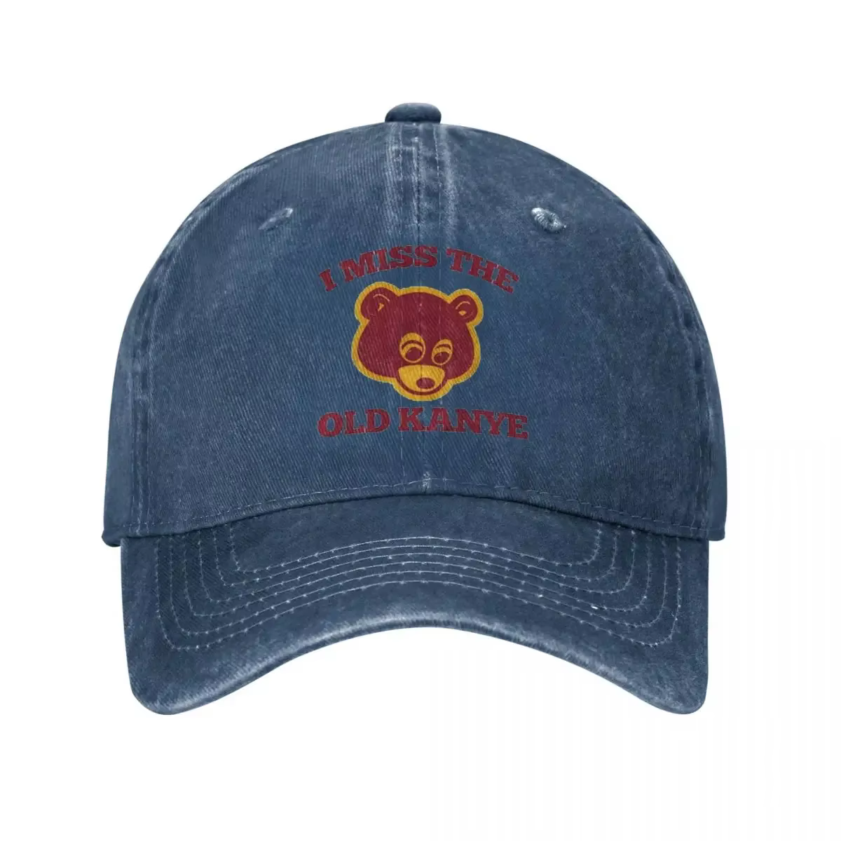 Je manque le vieux Kanye West casquette de Baseball collège abandonné ours en détresse lavé chapeaux