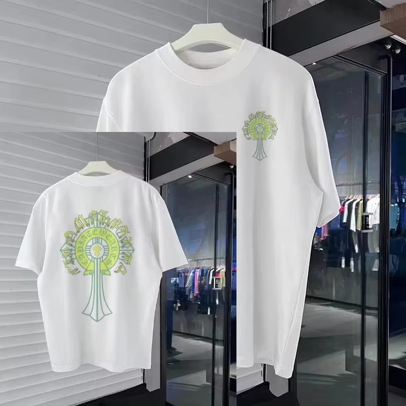 Crowe coeur croix lettre T-Shirt hommes femmes été tendance demi manches ample pur coton imprimé gra