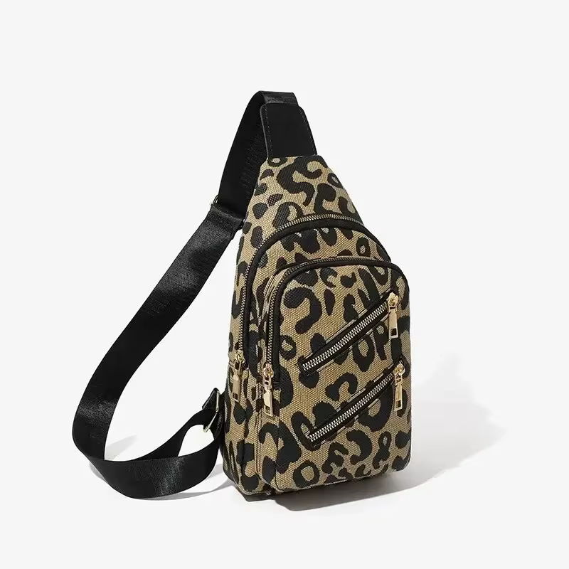 Sac de poitrine tendance, sacs bandoulière, sacs à l'épaule vintage pour femme motif guépard, sacs d