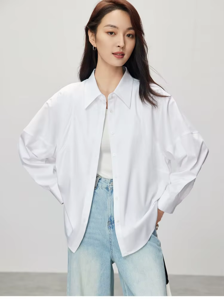 Chemisier Femme SENTUBILA à Manches Chauve-Souris – Nouvelle Collection Printemps 2026 – Blouse Blan