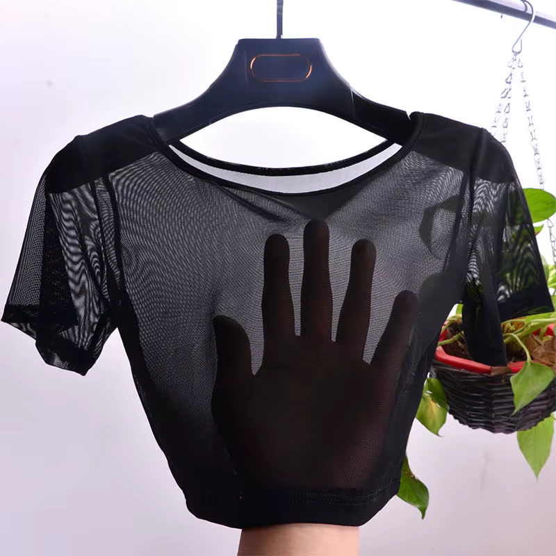 Femmes T-shirts manches bouffantes nouveau Design d'été Simple élégant à l'intérieur tout-match minc