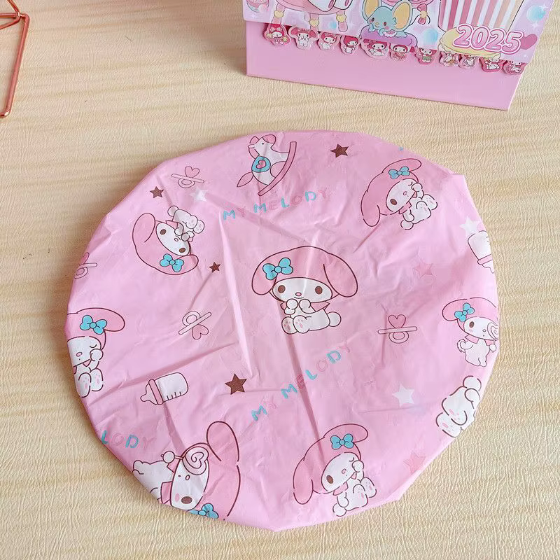 Bonnet de douche dessin animé Kuromi & My Melody, bonnet de bain imperméable mignon, chapeau anti-gr