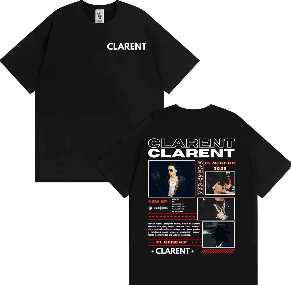 Hip Pop rappeur clair BABA YAGA 2025 Tour Merch T-shirts mode rétro à manches courtes T-shirt col ro