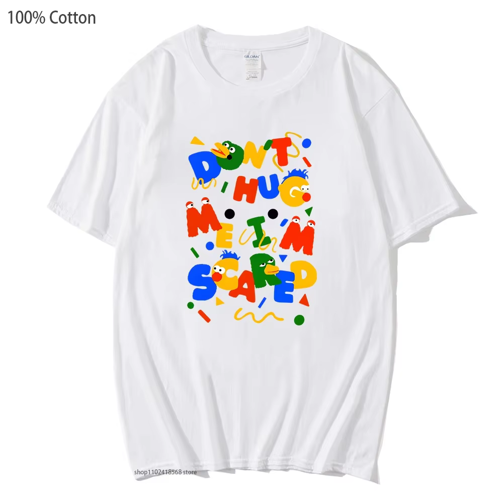 T-shirt graphique de dessin animé pour hommes et femmes, Dont HDPMe, je ai peur, chemise 100% coton,