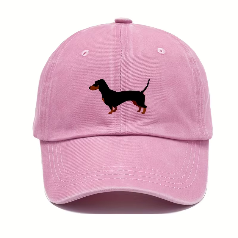 Casquette de baseball teckel rétro pour hommes et femmes, design de dessin animé réglable et mignon 