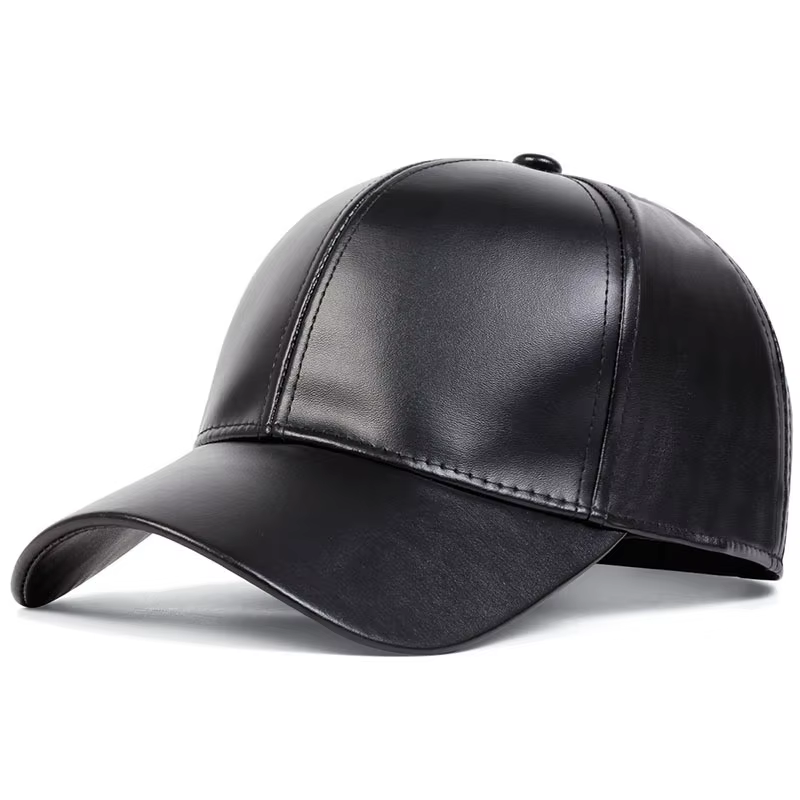 Casquette de baseball en cuir PU, styles de printemps et d'automne, casquette en bec de canard pare-