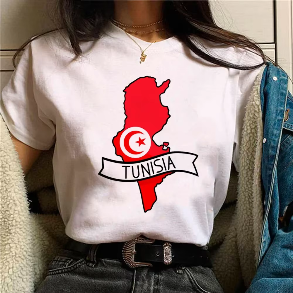 T-shirt femme, haut tunisien, humoristique, dessin animé, 600
