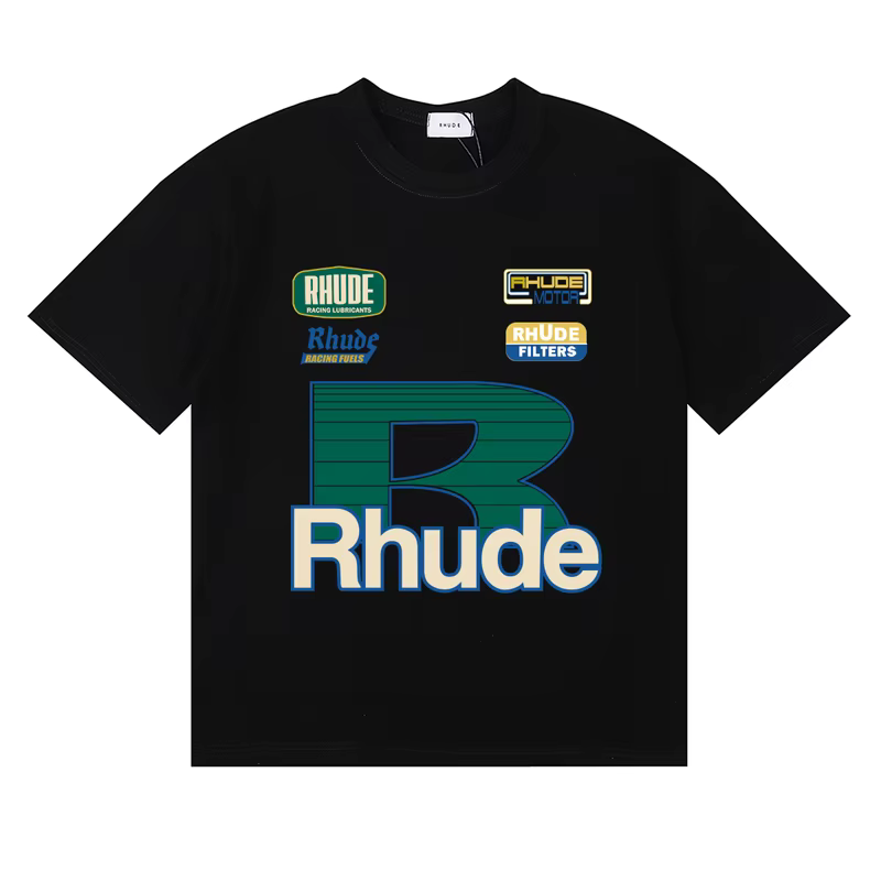 T-shirt urbain tendance Rhude, T-shirt décontracté à logo imprimé, T-shirt d'été à manches courtes p