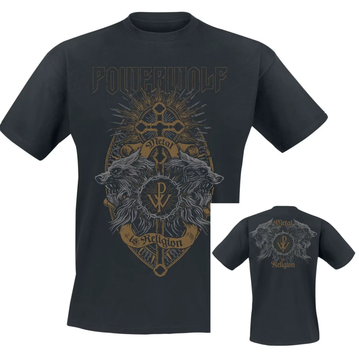 T-Shirt Warrior Powerwolf pour hommes et femmes, Vintage, groupe de rock métallique, t-shirt graphiq